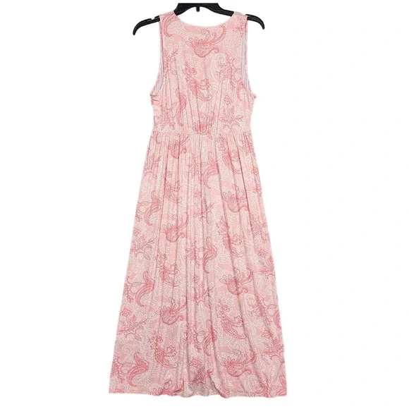 Charter Club Sleeveless Nightgown Lace Trim Orange Blossom Paisley Medium - Picture 2 of 9